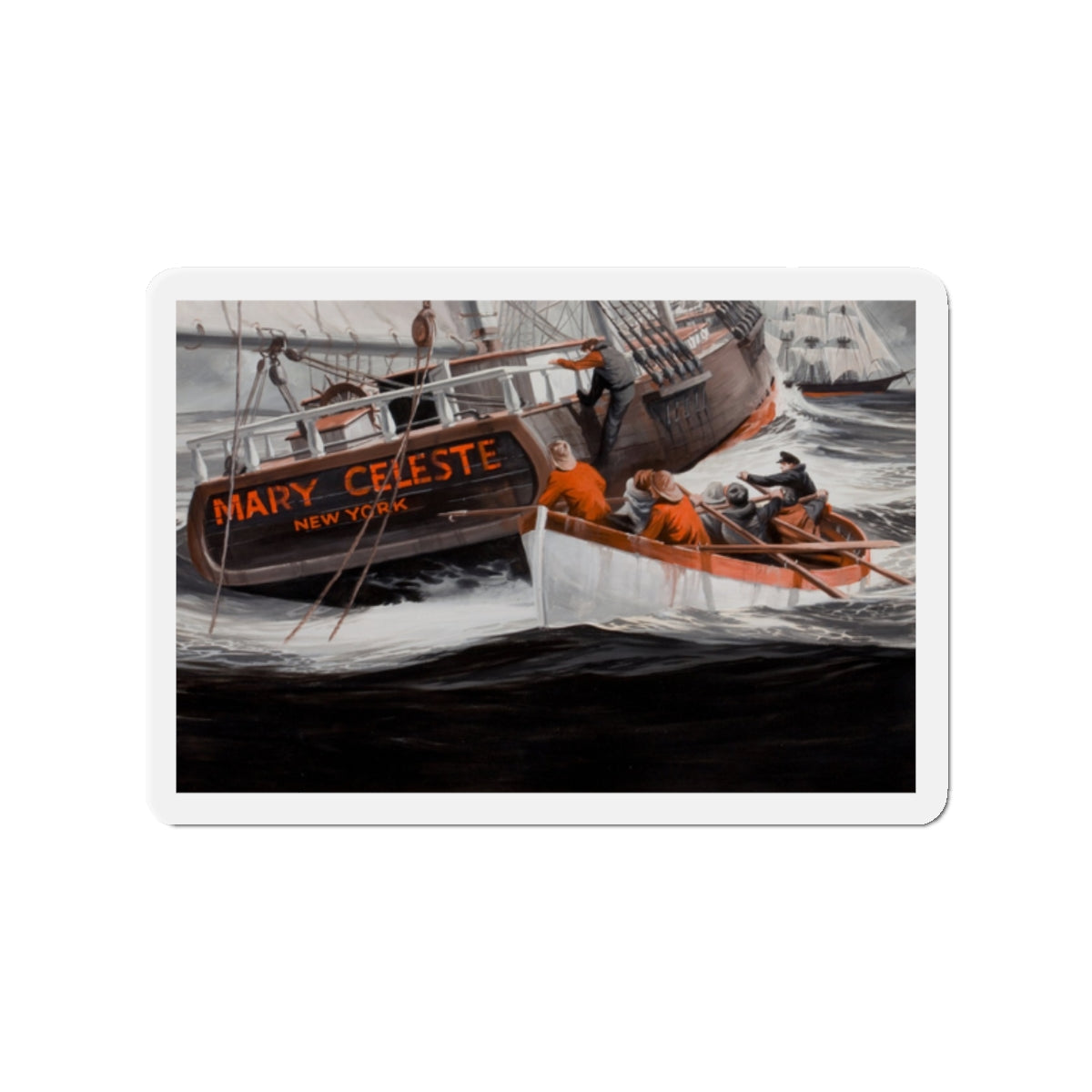 Mary Celeste, men's adventure magazine story illustration (Magazine Illustration) Refrigerator Magnet-2" x 2"-The Sticker Space