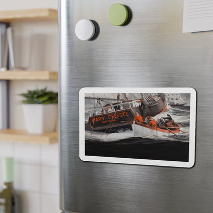 Mary Celeste, men's adventure magazine story illustration (Magazine Illustration) Refrigerator Magnet-The Sticker Space