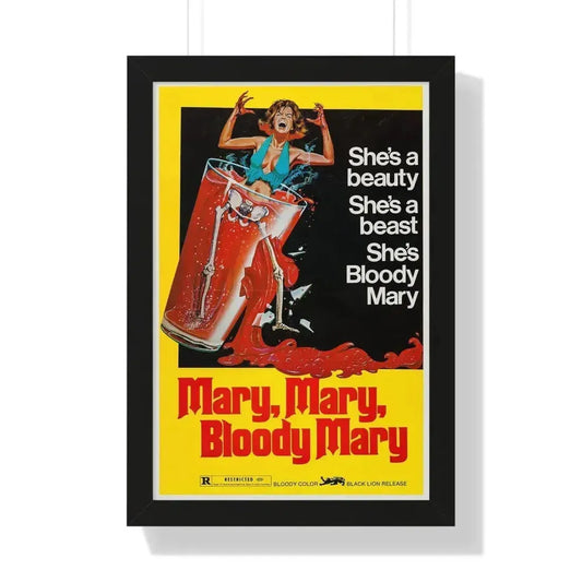 MARY, MARY, BLOODY MARY 1975 - Framed Movie Poster 16″ x 24″ Black - The Sticker Space