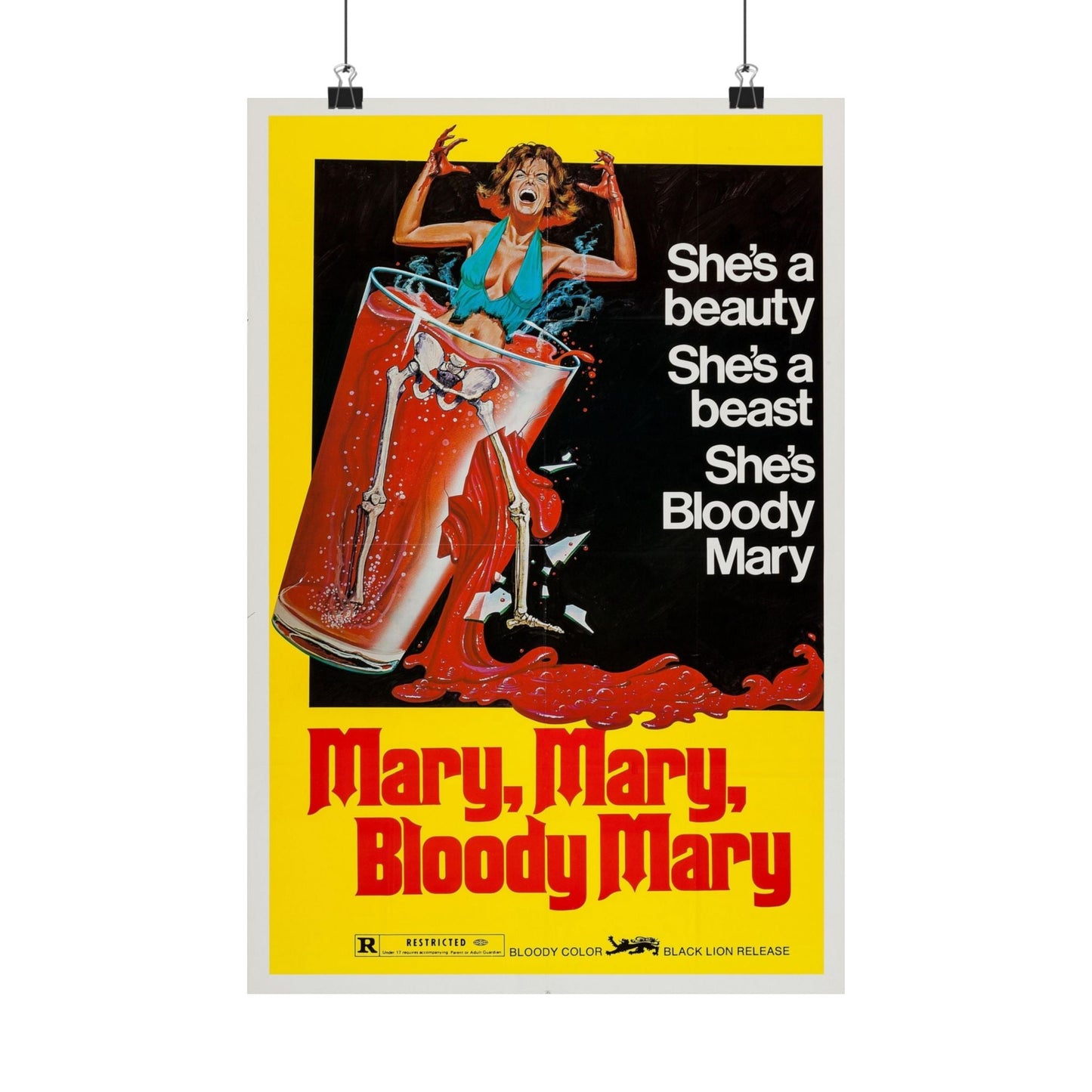 MARY, MARY, BLOODY MARY 1975 - Paper Movie Poster-12″ x 18″-The Sticker Space