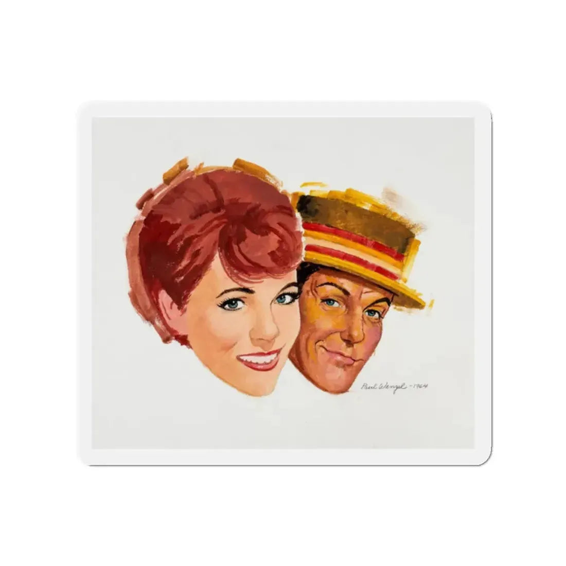 Mary Poppins Movie Poster Preliminary, 1964 (Magazine Illustration) Refrigerator Magnet - The Sticker Space