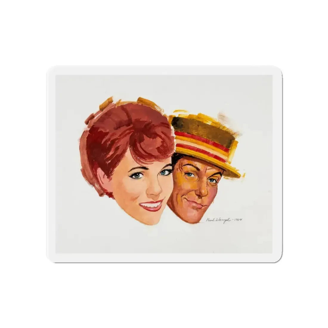Mary Poppins Movie Poster Preliminary, 1964 (Magazine Illustration) Refrigerator Magnet - The Sticker Space