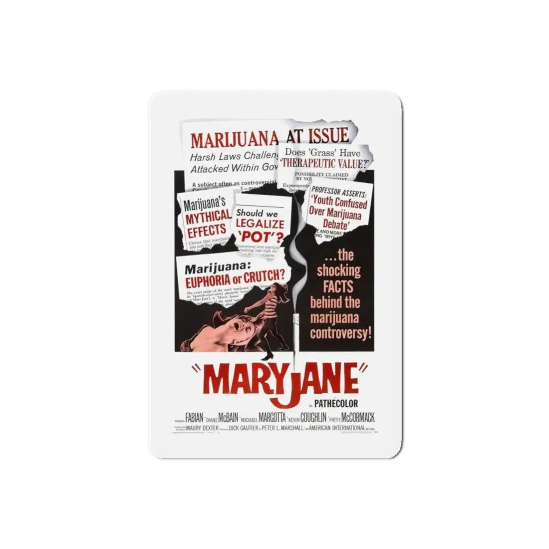 MARYJANE 1968 Movie Poster - Refrigerator Magnet - The Sticker Space