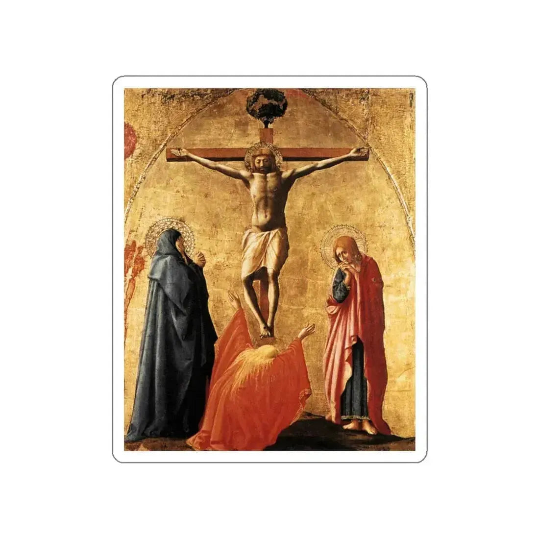 MASACCIO - Crucifixion (Artwork) STICKER Vinyl Die-Cut Decal White Die-Cut 3 Inch - The Sticker Space
