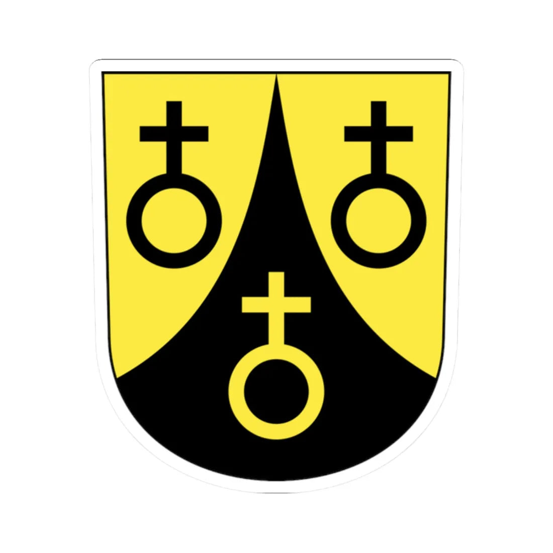 Maschwanden-blazon (Switzerland) (Coat of Arms) STICKER Vinyl Kiss-Cut Decal 2 Inch White - The Sticker Space