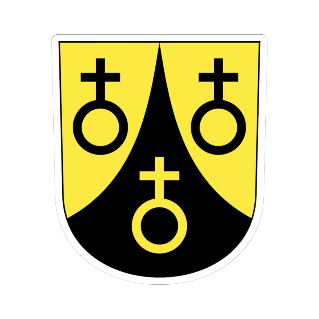 Maschwanden-blazon (Switzerland) (Coat of Arms) STICKER Vinyl Kiss-Cut Decal 3 Inch White - The Sticker Space