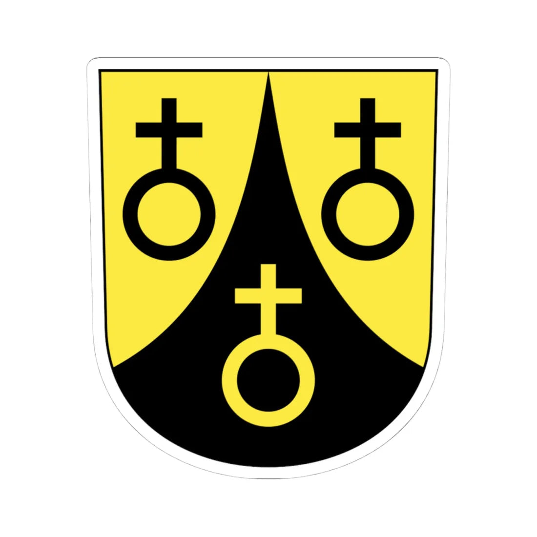 Maschwanden-blazon (Switzerland) (Coat of Arms) STICKER Vinyl Kiss-Cut Decal 4 Inch White - The Sticker Space