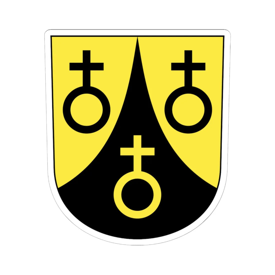 Maschwanden-blazon (Switzerland) (Coat of Arms) STICKER Vinyl Kiss-Cut Decal 6 Inch White - The Sticker Space