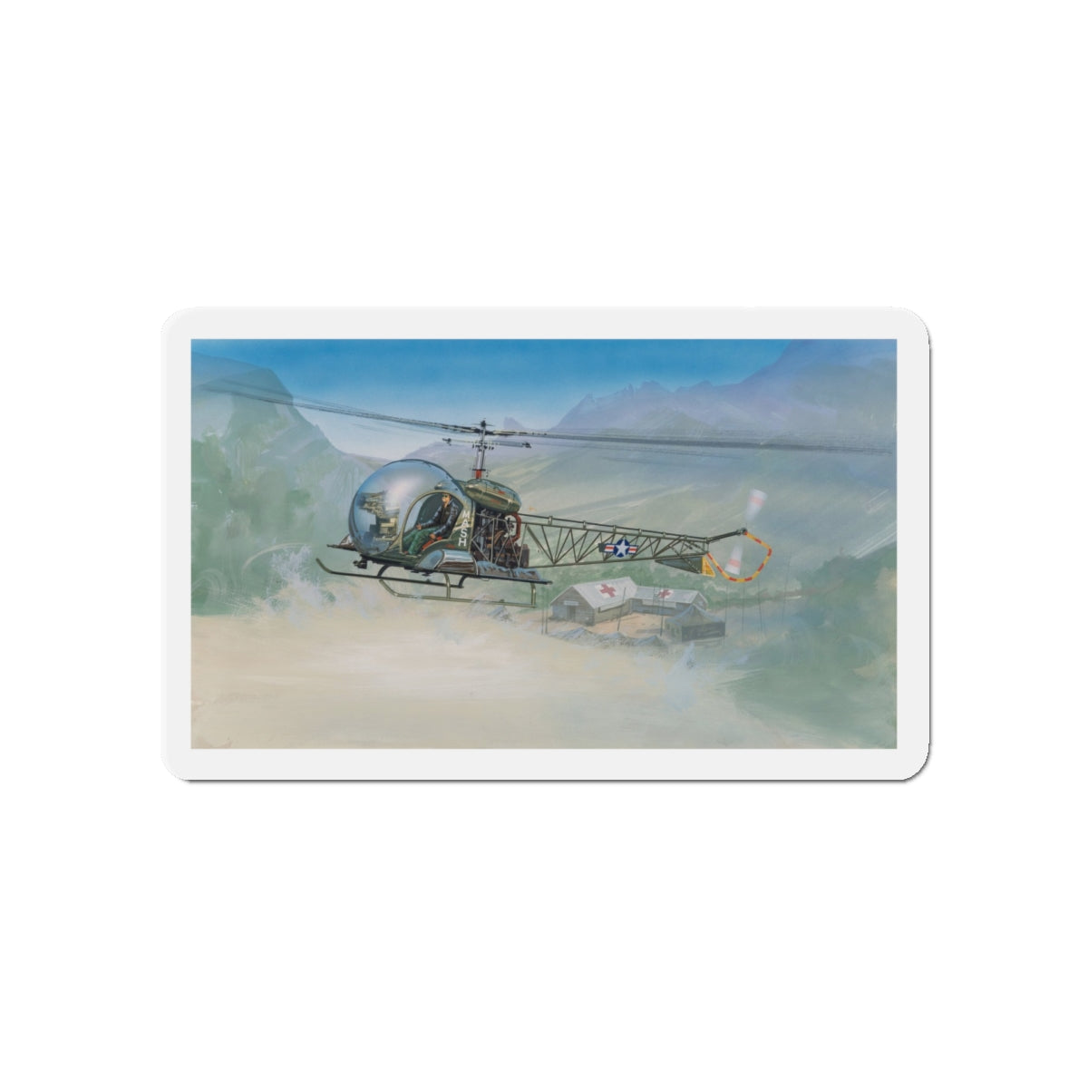 MASH Helicopter Model (Magazine Illustration) Refrigerator Magnet