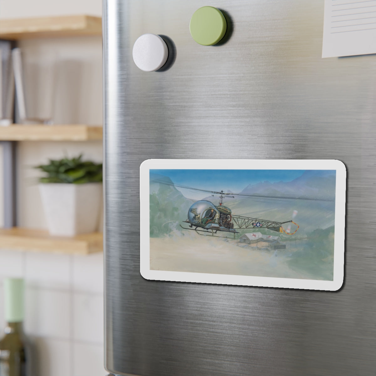 MASH Helicopter Model (Magazine Illustration) Refrigerator Magnet