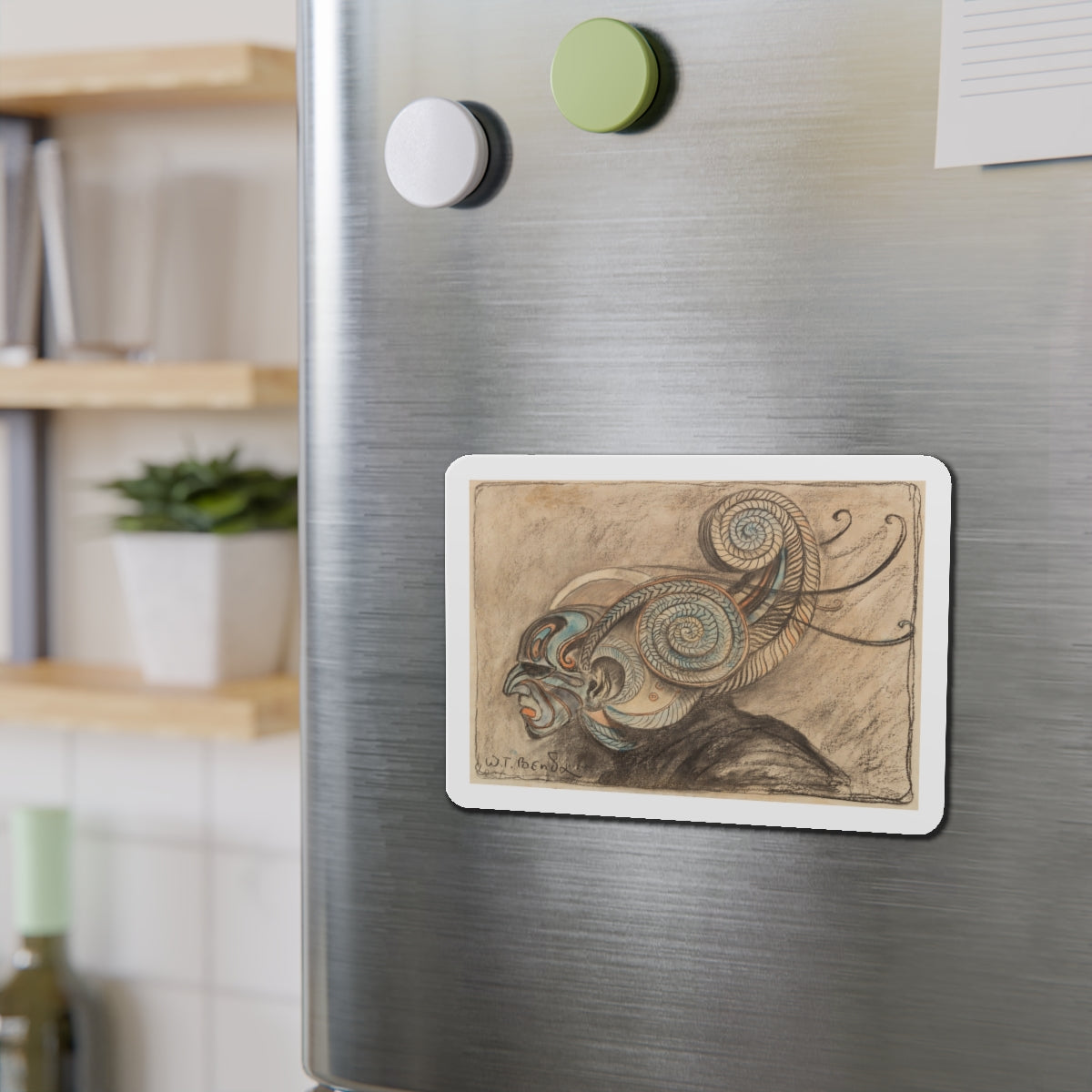 Mask (Magazine Illustration) Refrigerator Magnet