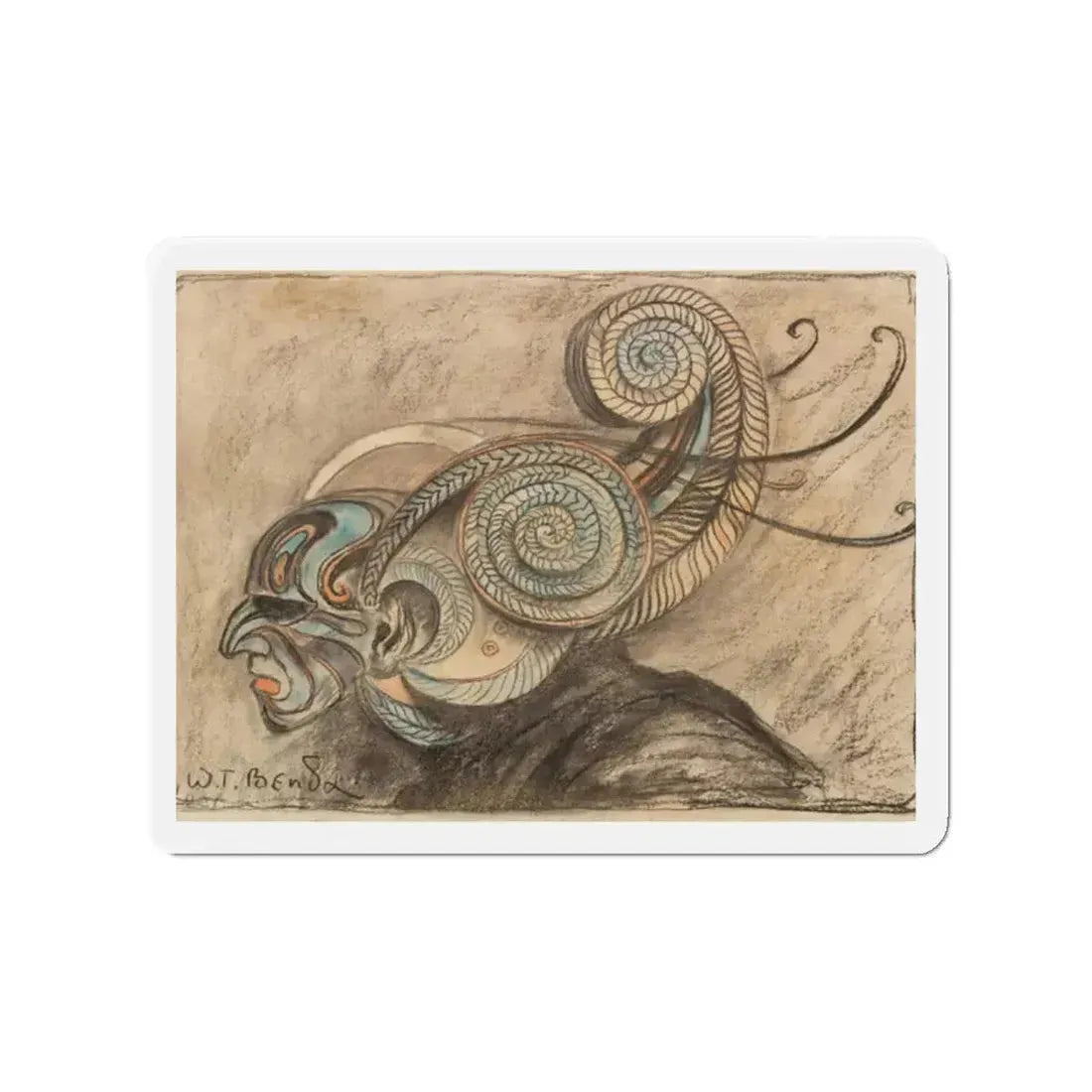 Mask (Magazine Illustration) Refrigerator Magnet 2 Inch - The Sticker Space