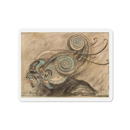 Mask (Magazine Illustration) Refrigerator Magnet 2 Inch - The Sticker Space