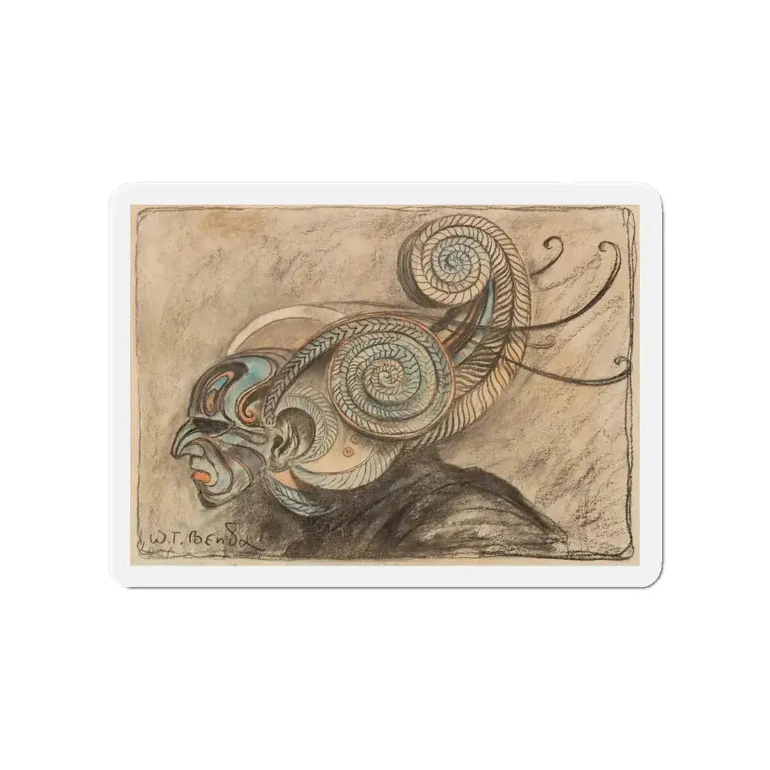 Mask (Magazine Illustration) Refrigerator Magnet 4 Inch - The Sticker Space