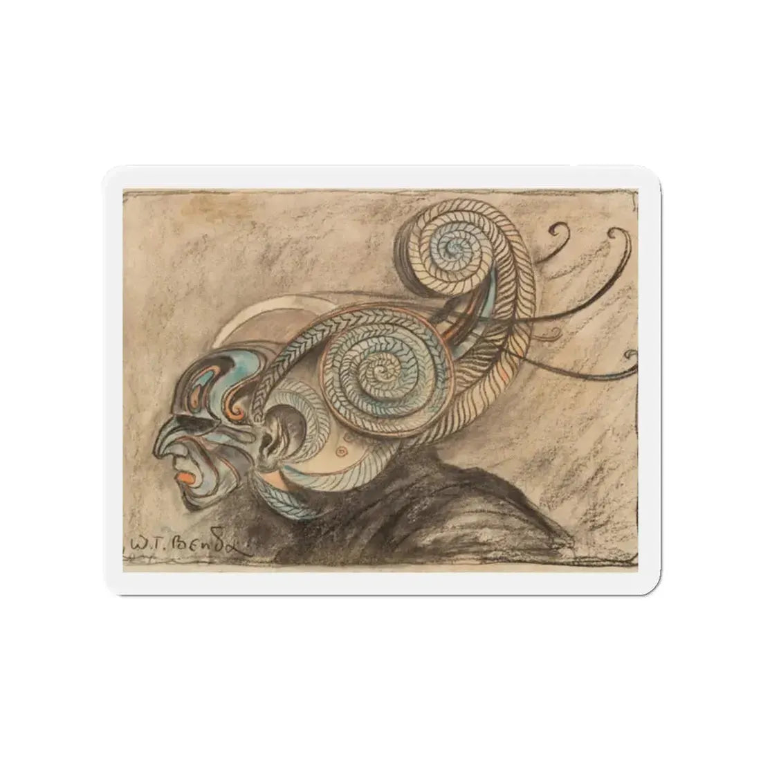 Mask (Magazine Illustration) Refrigerator Magnet - The Sticker Space