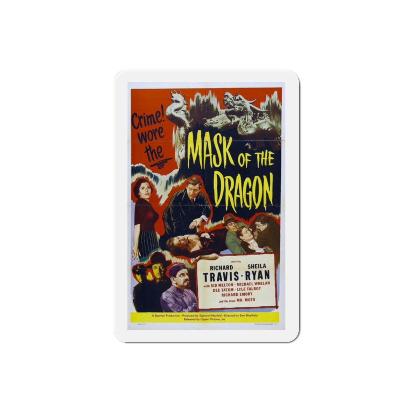 Mask of the Dragon 1951 Movie Poster Die-Cut Magnet-2 Inch-The Sticker Space