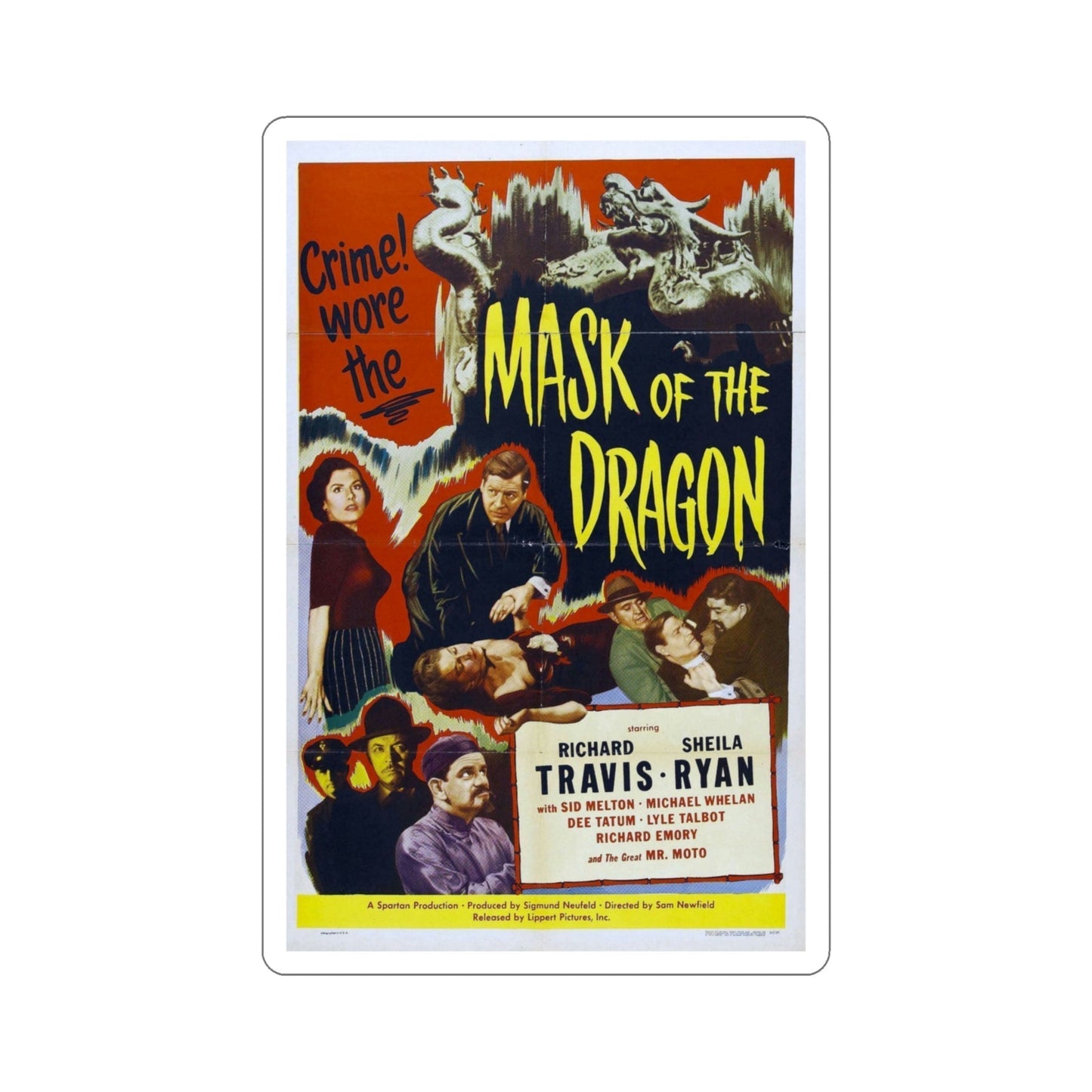 Mask of the Dragon 1951 Movie Poster STICKER Vinyl Die-Cut Decal-4 Inch-The Sticker Space