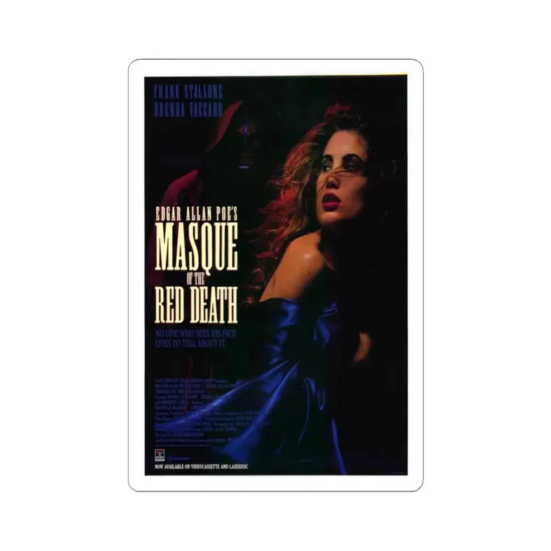 MASQUE OF THE RED DEATH 1989 Movie Poster - STICKER Vinyl Kiss-Cut Decal 4 Inch White - The Sticker Space