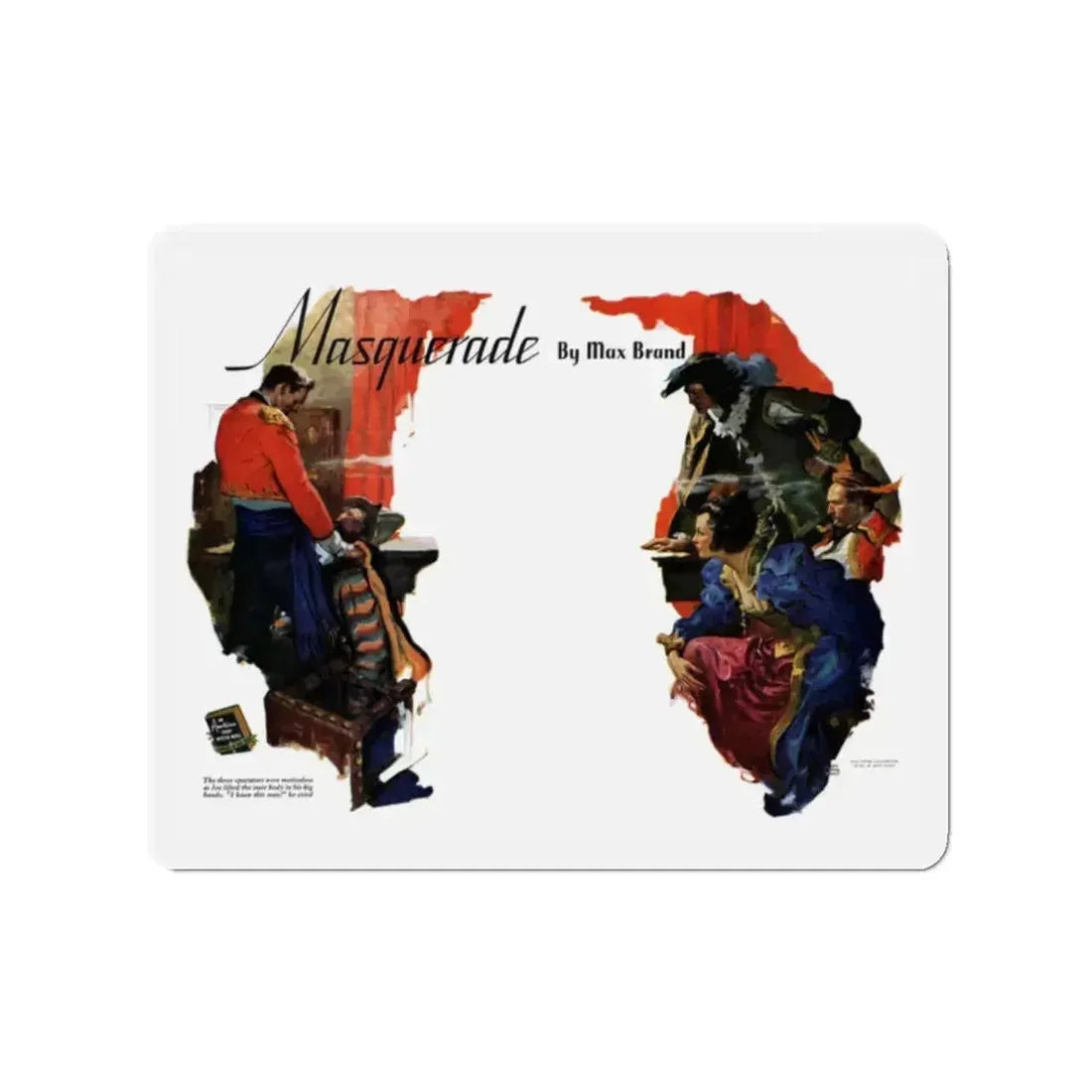 Masquerade (1), The American Magazine, June 1936 (Magazine Illustration) Refrigerator Magnet 2 Inch - The Sticker Space