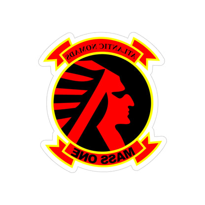 MASS 1 Squadron (USMC) REVERSE PRINT Transparent STICKER-4" × 4"-The Sticker Space