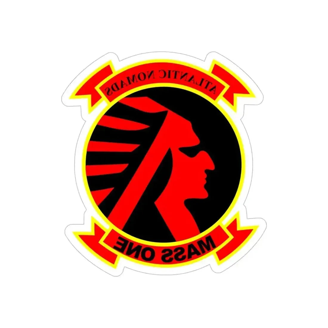 MASS 1 Squadron (USMC) REVERSE PRINT Transparent Die-Cut STICKER 5 Inch Die-Cut Transparent - The Sticker Space