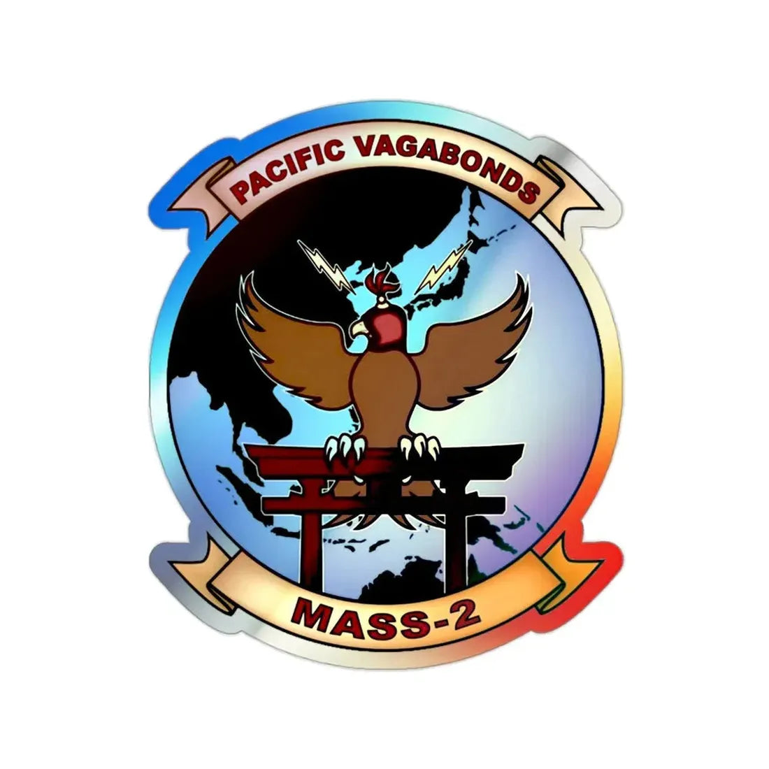MASS 2 Pacific Vagabonds (USMC) Holographic STICKER Die-Cut Vinyl Decal 2 Inch Holographic - The Sticker Space