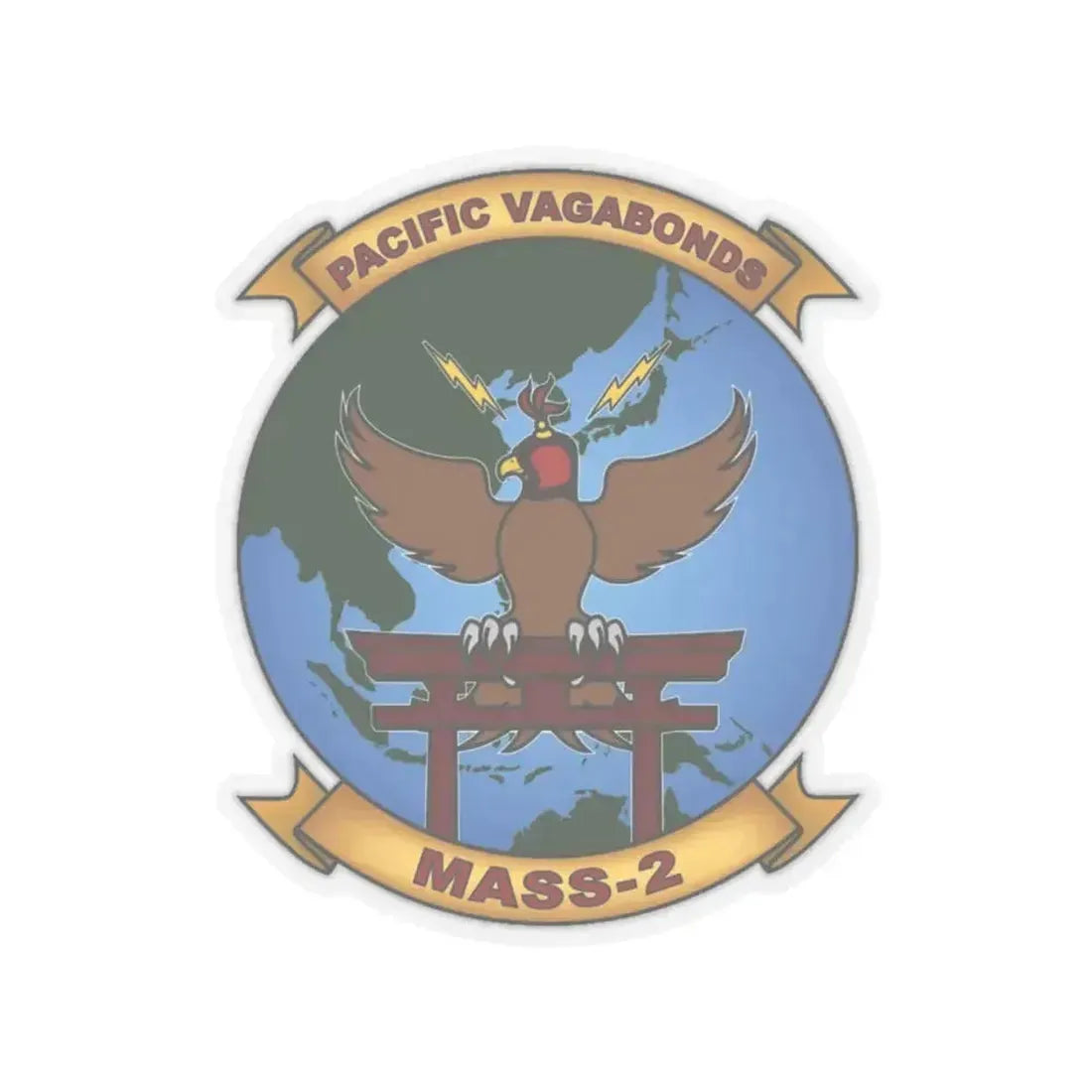 MASS 2 Pacific Vagabonds (USMC) STICKER Vinyl Kiss-Cut Decal 4 Inch Transparent - The Sticker Space