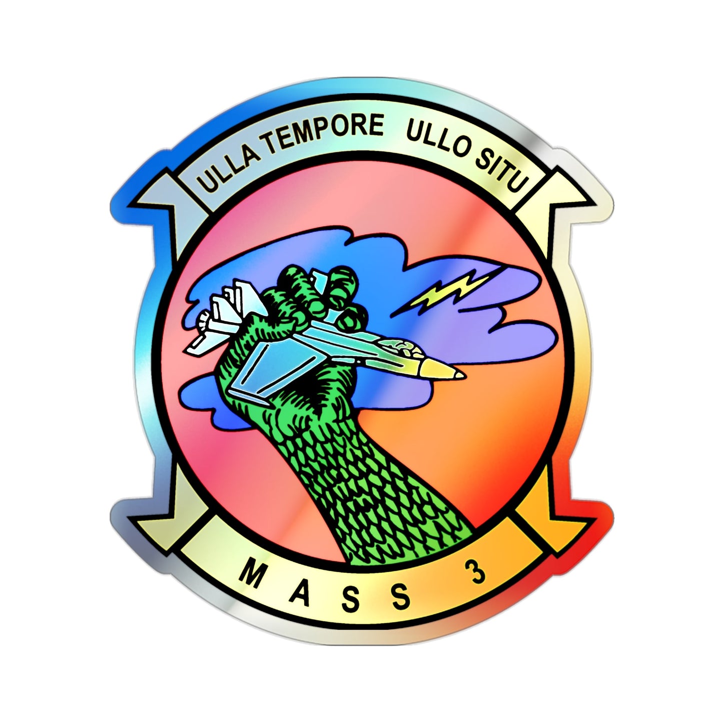 MASS 3 Squadron (USMC) Holographic STICKER Die-Cut Vinyl Decal-2 Inch-The Sticker Space