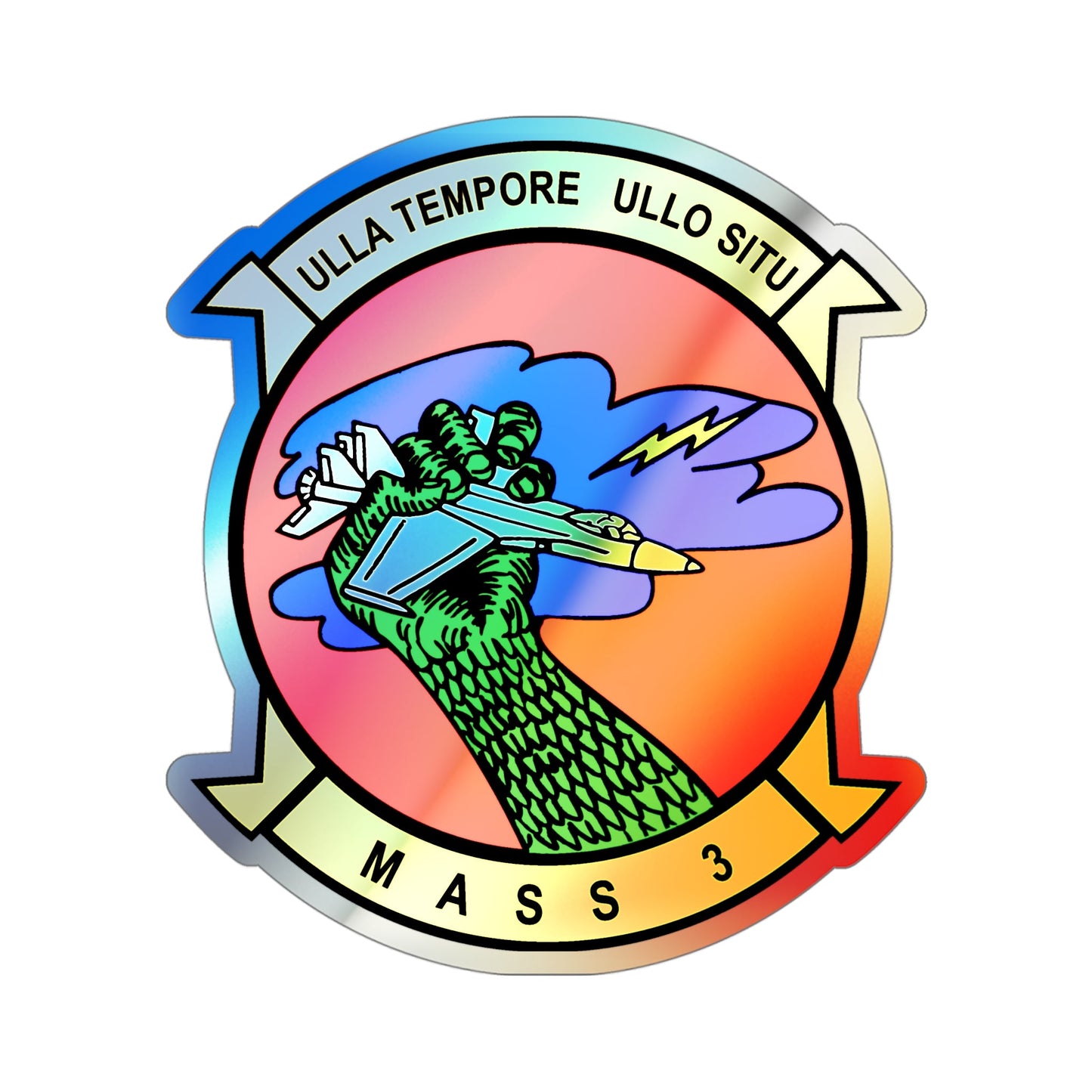 MASS 3 Squadron (USMC) Holographic STICKER Die-Cut Vinyl Decal-4 Inch-The Sticker Space