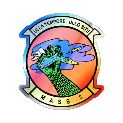 MASS 3 Squadron (USMC) Holographic STICKER Die-Cut Vinyl Decal-4 Inch-The Sticker Space