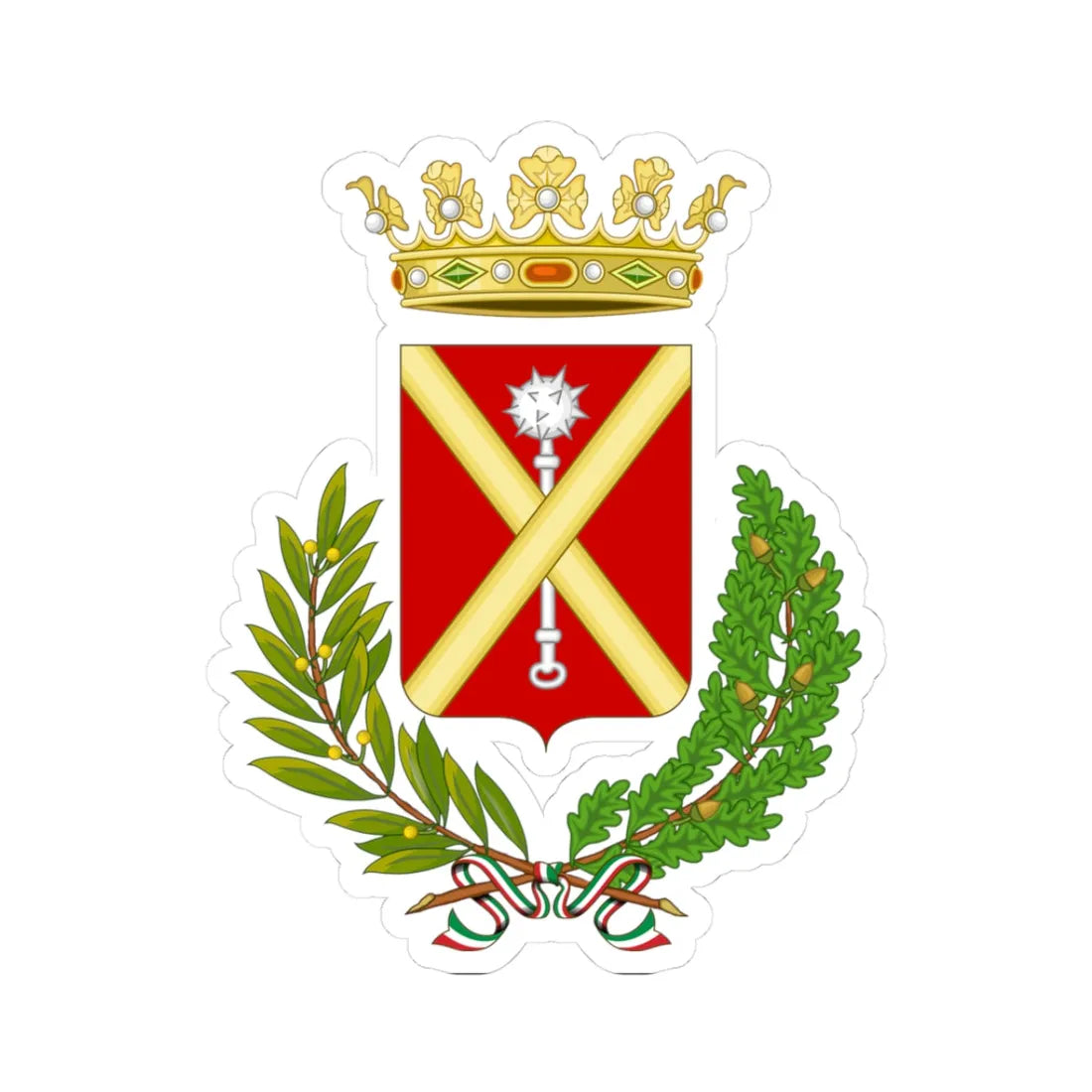 Massa-Stemma (Italy) (Coat of Arms) STICKER Vinyl Kiss-Cut Decal 3 Inch White - The Sticker Space