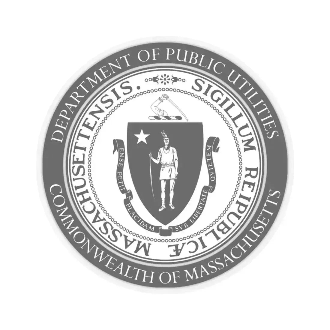 Massachusetts Department of Public Utilities - STICKER Vinyl Kiss-Cut Decal 4 Inch Transparent - The Sticker Space
