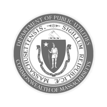 Massachusetts Department of Public Utilities - STICKER Vinyl Kiss-Cut Decal 4 Inch Transparent - The Sticker Space