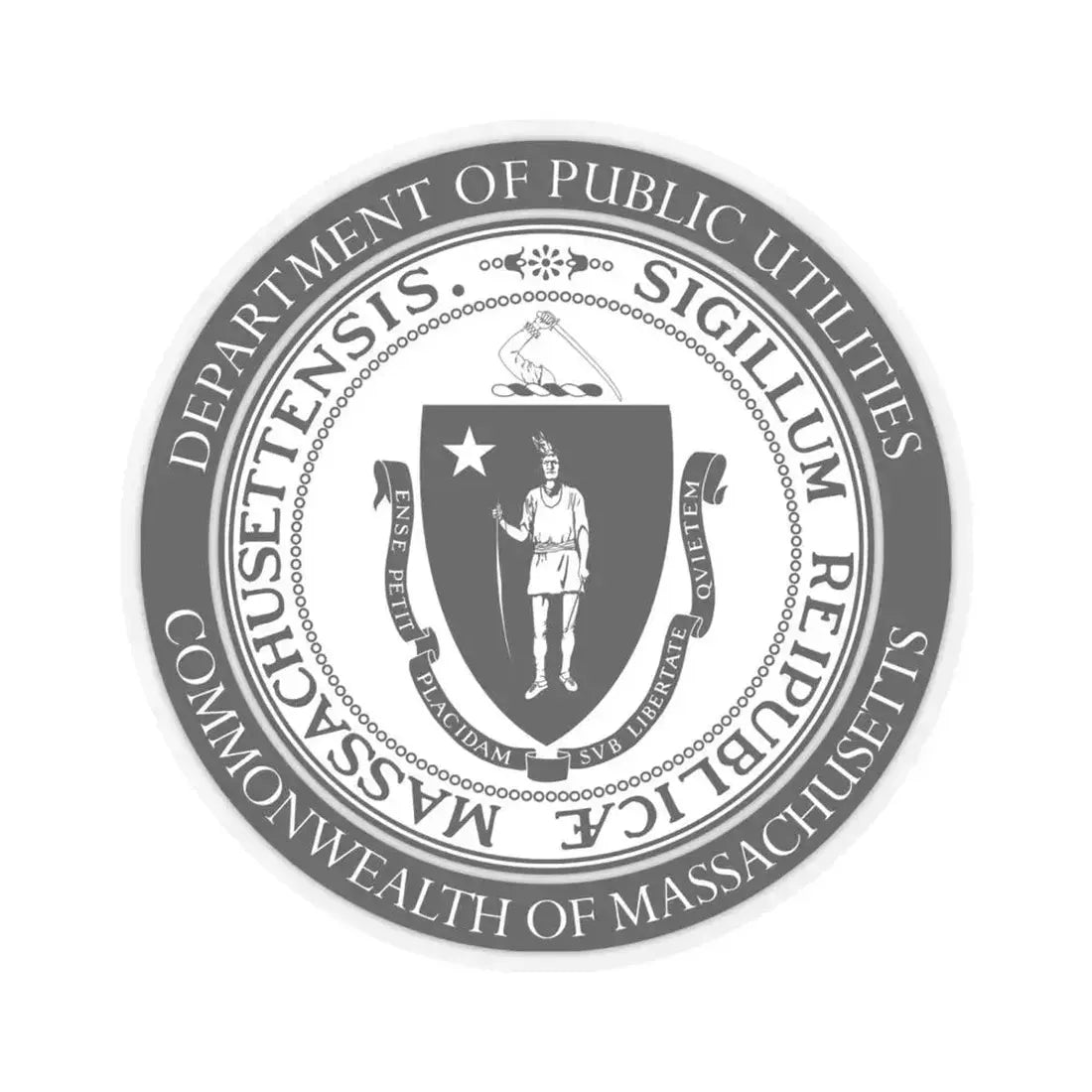 Massachusetts Department of Public Utilities - STICKER Vinyl Kiss-Cut Decal 6 Inch Transparent - The Sticker Space
