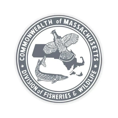 Massachusetts Fish and Wildlife - STICKER Vinyl Kiss-Cut Decal 3 Inch Transparent - The Sticker Space
