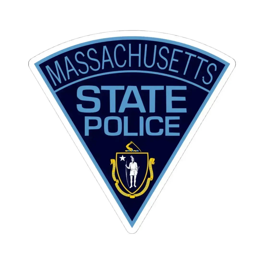 Massachusetts State Police - STICKER Vinyl Kiss-Cut Decal 4 Inch White - The Sticker Space