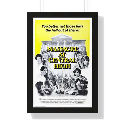 MASSACRE AT CENTRAL HIGH 1976 - Framed Movie Poster-16″ x 24″-The Sticker Space