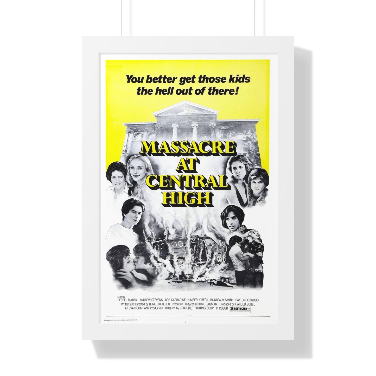 MASSACRE AT CENTRAL HIGH 1976 - Framed Movie Poster-16″ x 24″-The Sticker Space