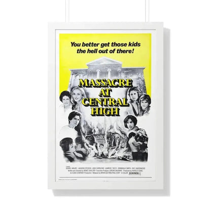 MASSACRE AT CENTRAL HIGH 1976 - Framed Movie Poster 20" x 30" White - The Sticker Space