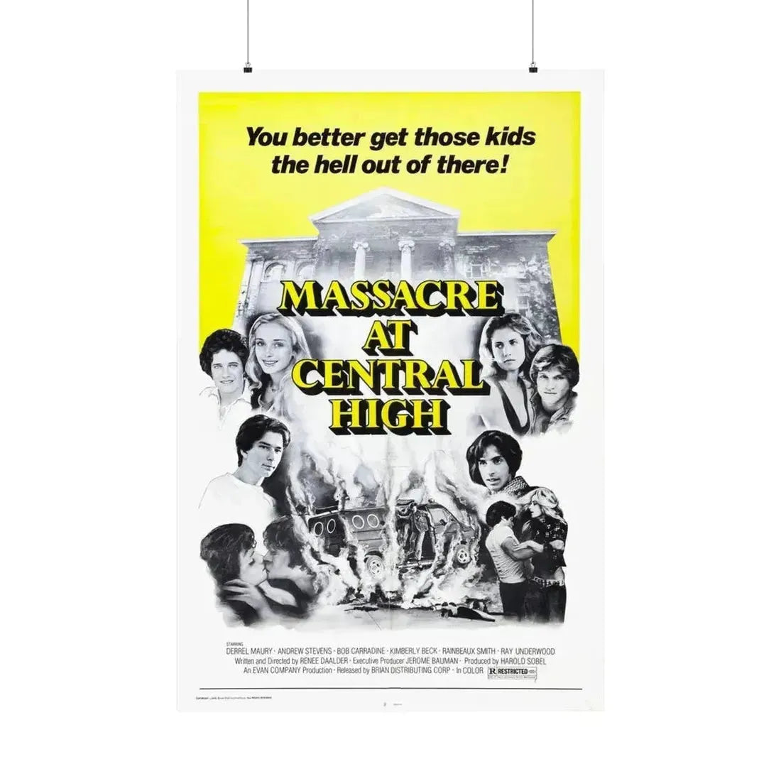 MASSACRE AT CENTRAL HIGH 1976 - Paper Movie Poster 36" x 54" Matte - The Sticker Space