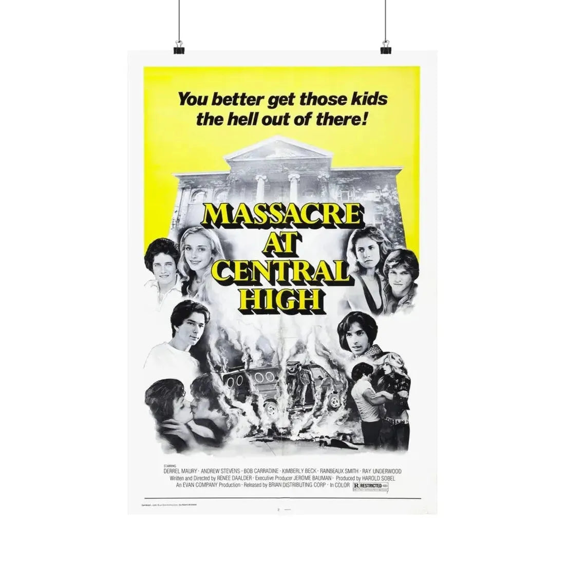 MASSACRE AT CENTRAL HIGH 1976 - Paper Movie Poster - The Sticker Space