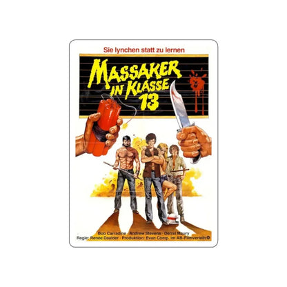 MASSACRE AT CENTRAL HIGH (GERMAN) 1976 Movie Poster STICKER Vinyl Die-Cut Decal 5 Inch - The Sticker Space