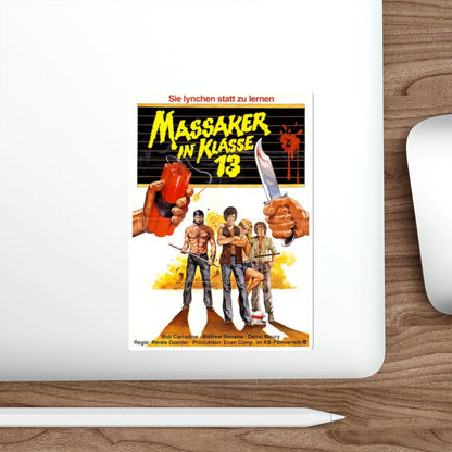 MASSACRE AT CENTRAL HIGH (GERMAN) 1976 Movie Poster STICKER Vinyl Die-Cut Decal-The Sticker Space