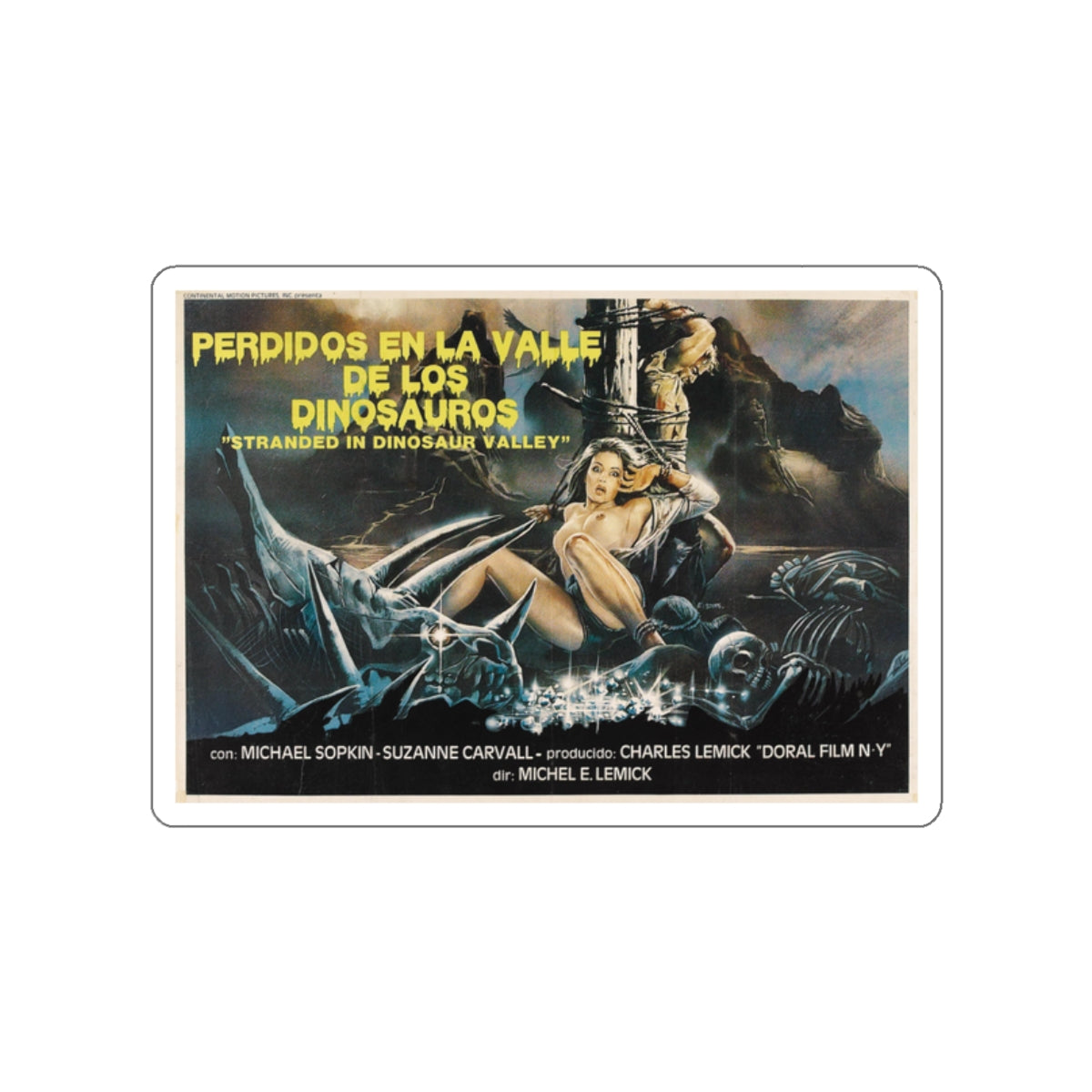 MASSACRE IN DINOSAUR VALLEY 1985 Movie Poster STICKER Vinyl Die-Cut Decal-2 Inch-The Sticker Space