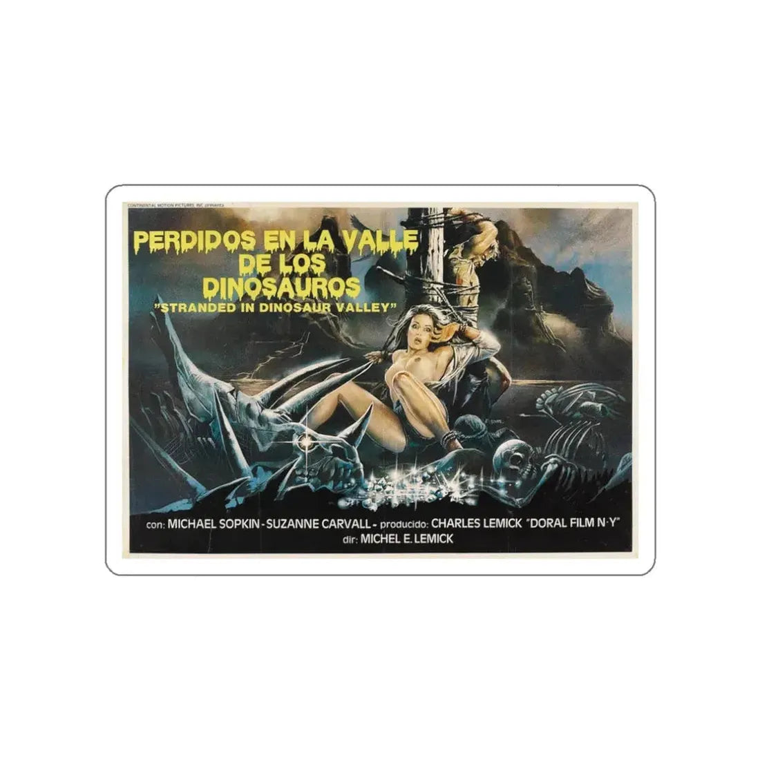 MASSACRE IN DINOSAUR VALLEY 1985 Movie Poster STICKER Vinyl Die-Cut Decal 3 Inch - The Sticker Space