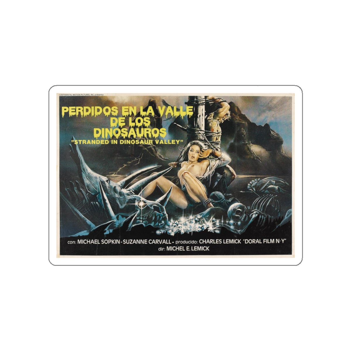 MASSACRE IN DINOSAUR VALLEY 1985 Movie Poster STICKER Vinyl Die-Cut Decal-6 Inch-The Sticker Space