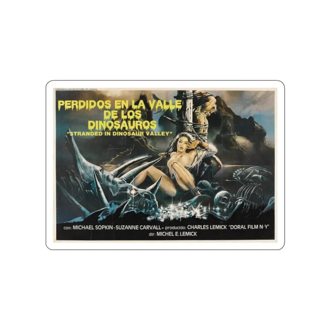 MASSACRE IN DINOSAUR VALLEY 1985 Movie Poster STICKER Vinyl Die-Cut Decal - The Sticker Space