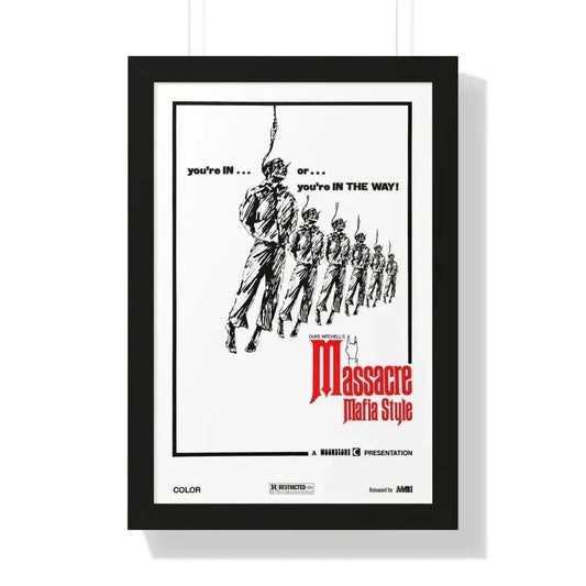 MASSACRE MAFIA STYLE 1974 - Framed Movie Poster 16″ x 24″ Black - The Sticker Space