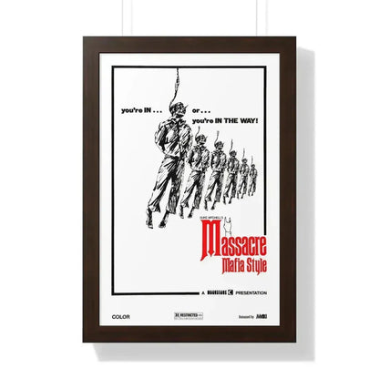 MASSACRE MAFIA STYLE 1974 - Framed Movie Poster 16″ x 24″ Walnut - The Sticker Space