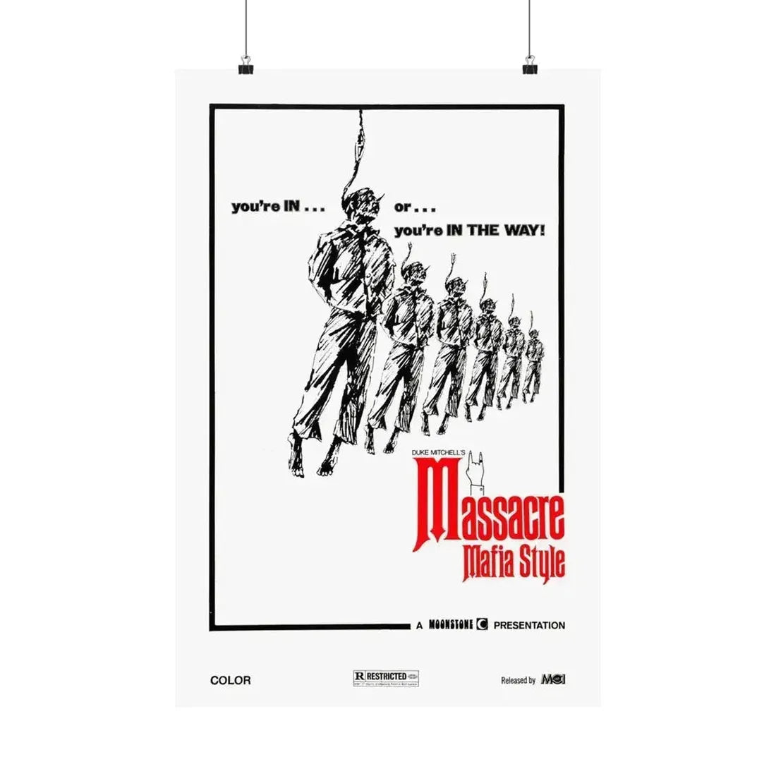 MASSACRE MAFIA STYLE 1974 - Paper Movie Poster 20″ x 30″ Matte - The Sticker Space